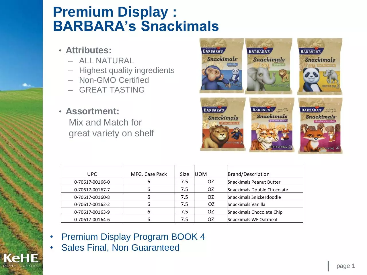 Document preview - BARBARAS Snackimals April 2014 Book 4 Sell Sheet 11-05-2013.pdf - Page 1/1