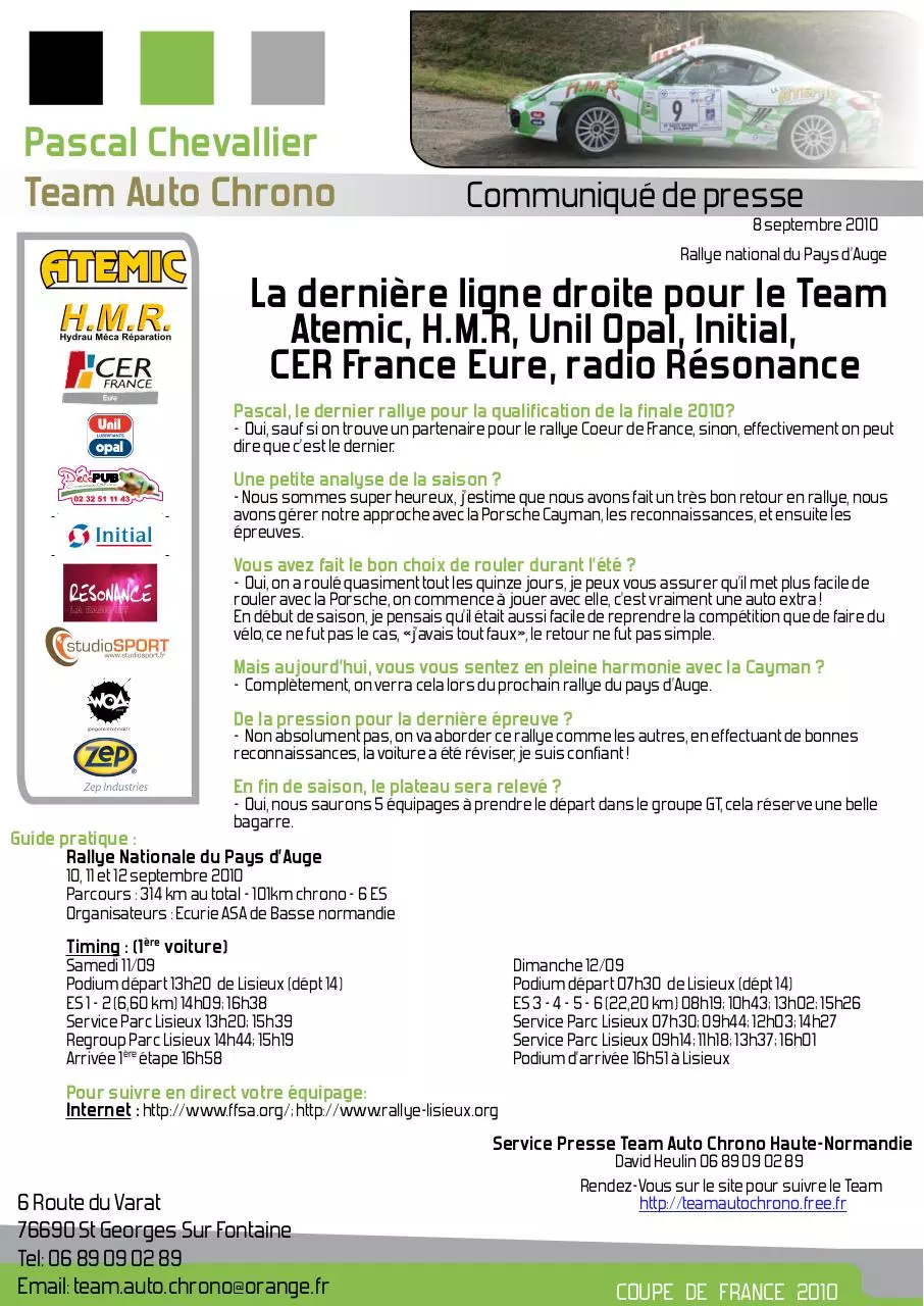 Page 1 of 1, Communiqué presse rallye national du Pays dAuge