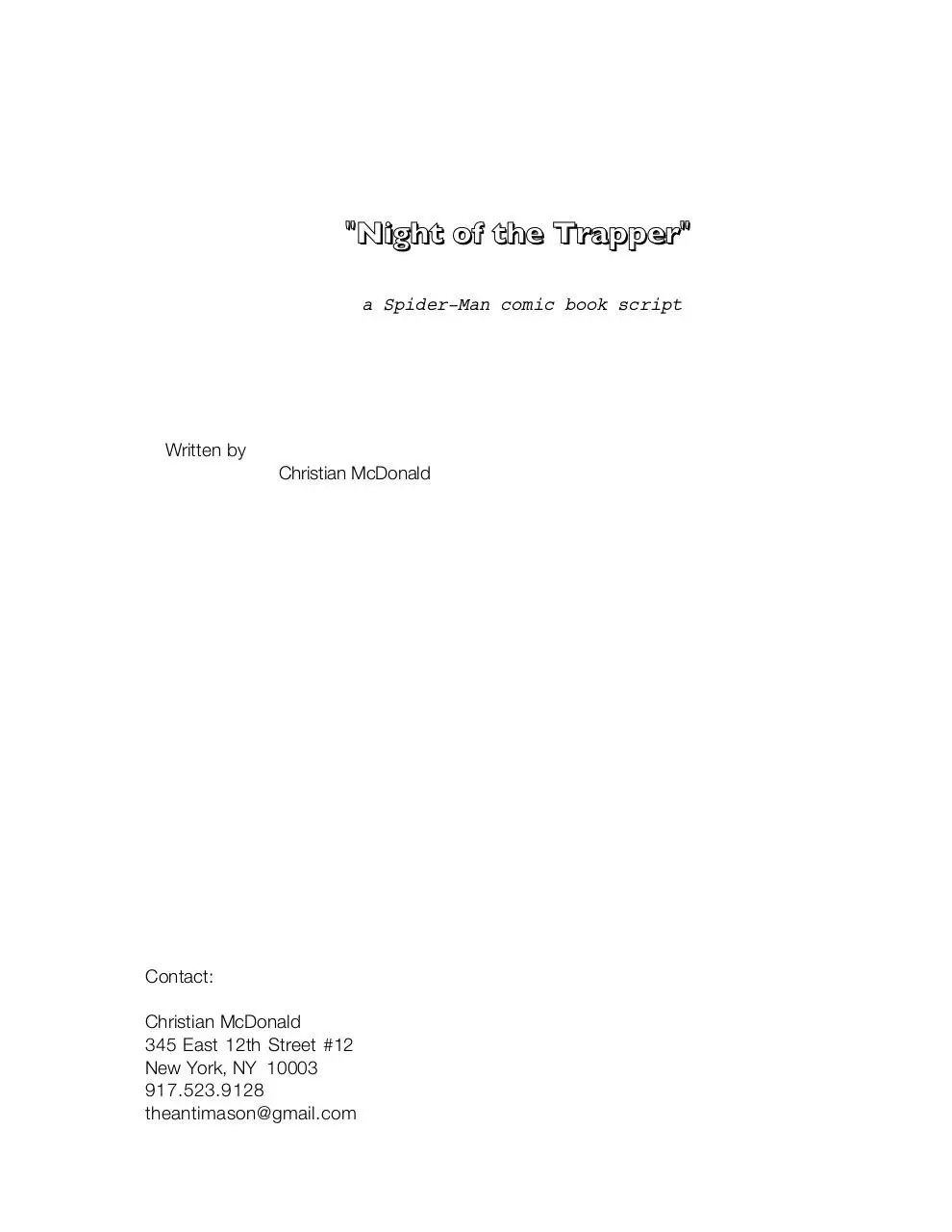Page 1 of 17, SpideyScript!