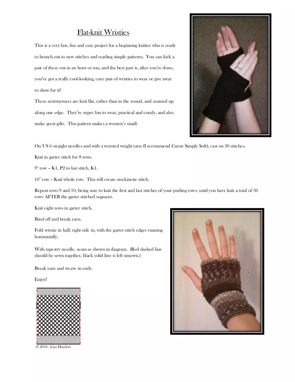 Document preview - Flat-knit Wristies.pdf - Page 1/1