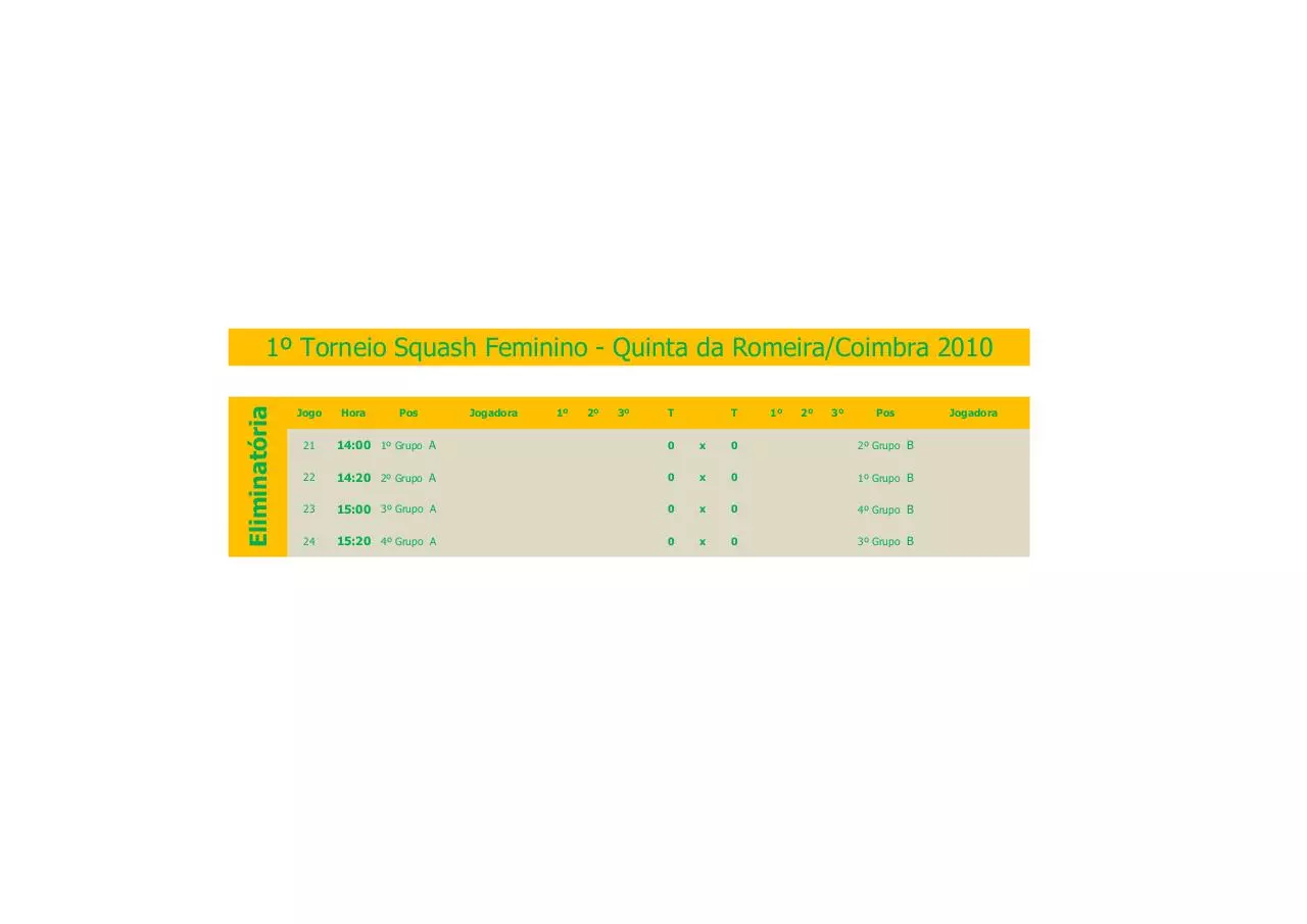 Page 1 of 1, Eliminatória