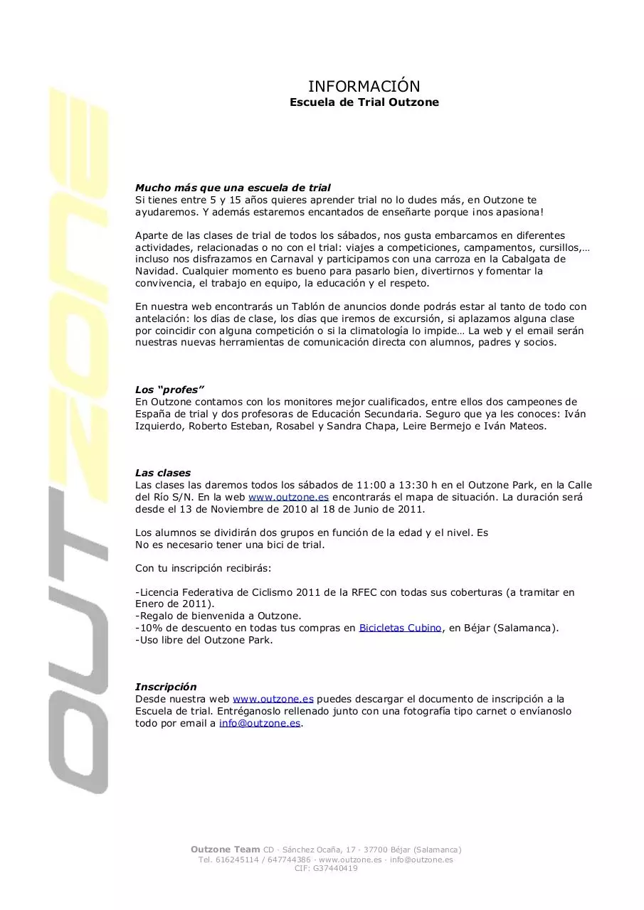Page 1 of 2, Escuela de trial Info 2011