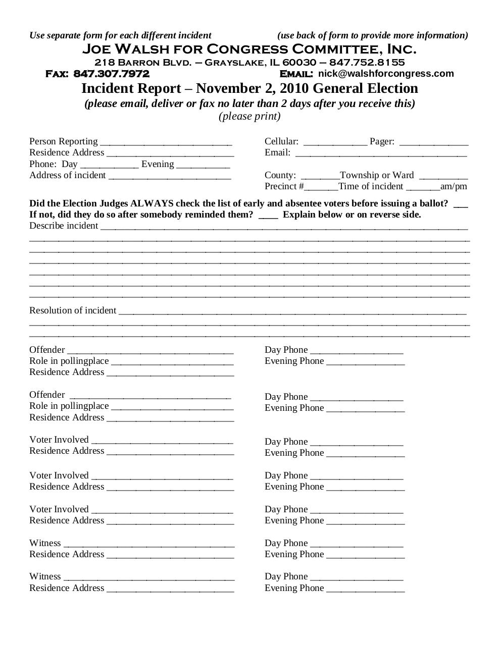Document preview walsh incident report.pdf - page 1/1