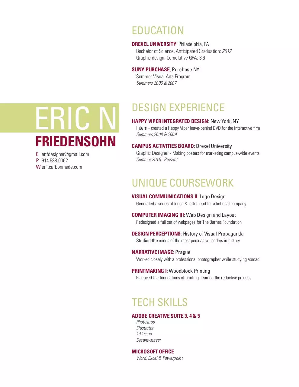 Page 1 of 1, ENFResumeNew