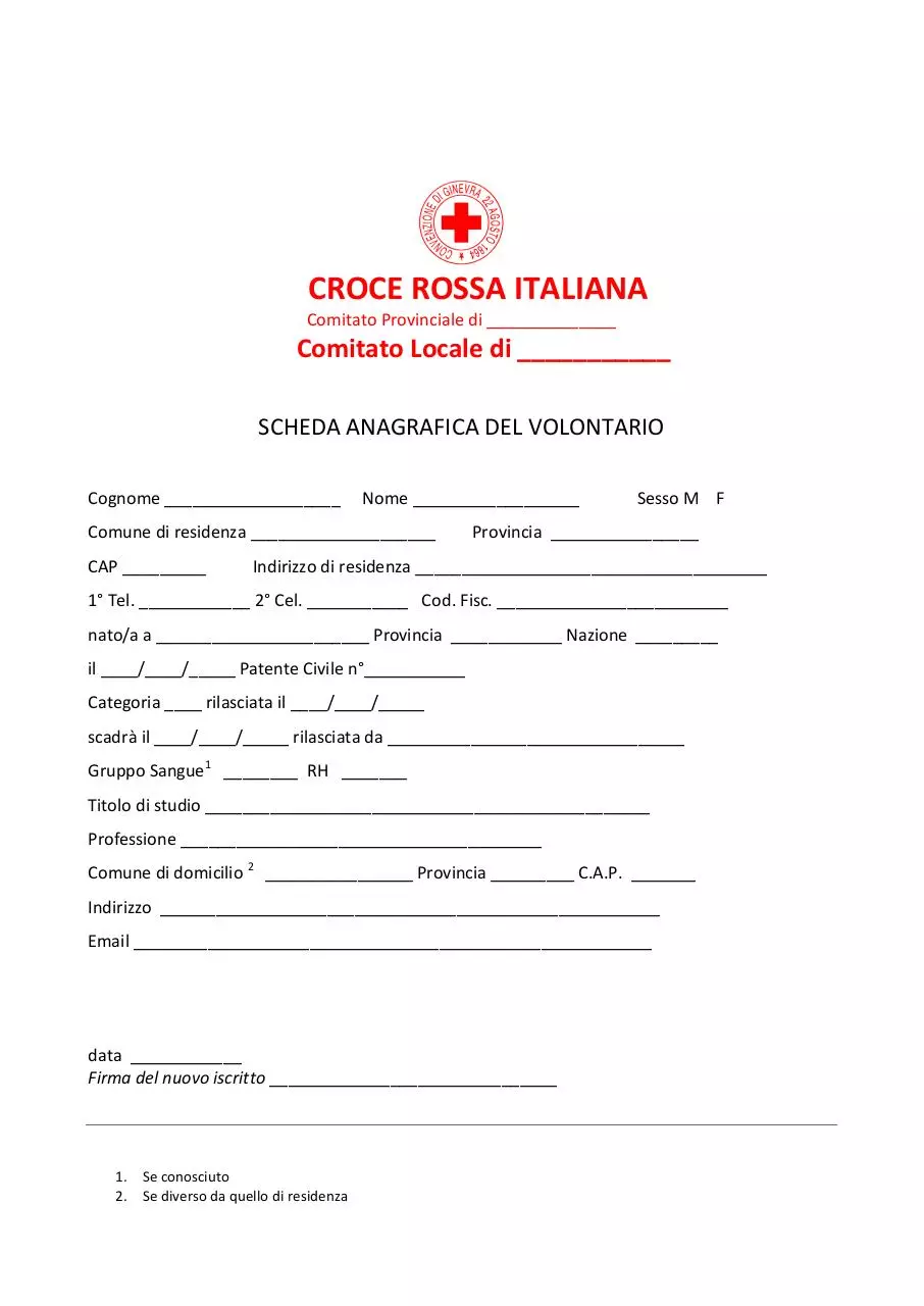 Page 2 of 8, Modulo Iscrizione CRI