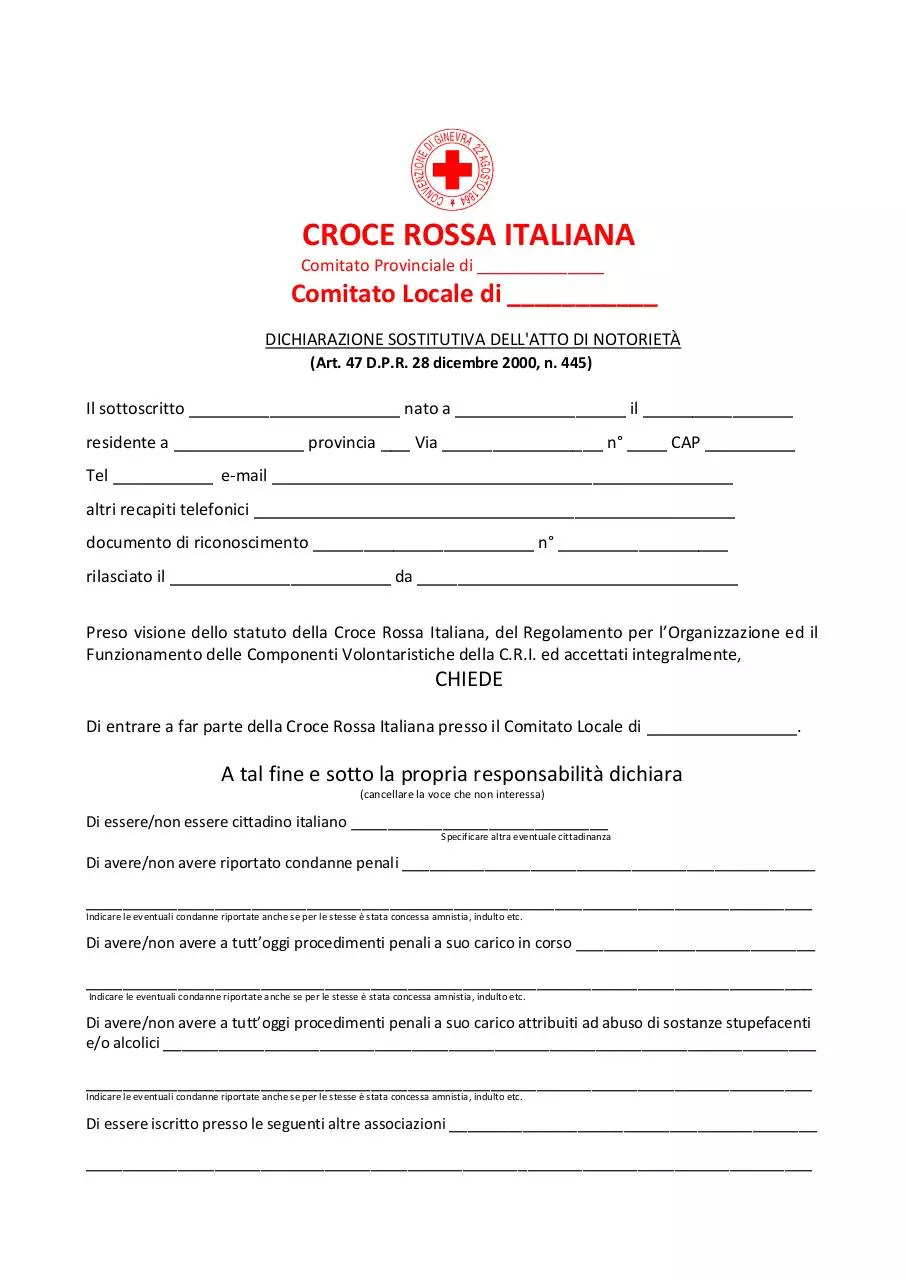 Page 3 of 8, Modulo Iscrizione CRI