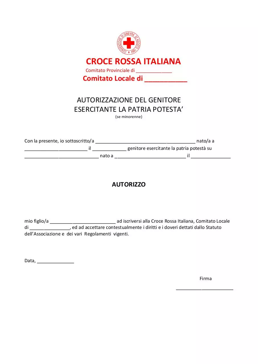 Page 5 of 8, Modulo Iscrizione CRI