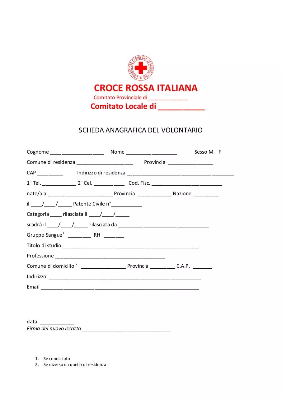 Page 2 of 9, Modulo Iscrizione CRI