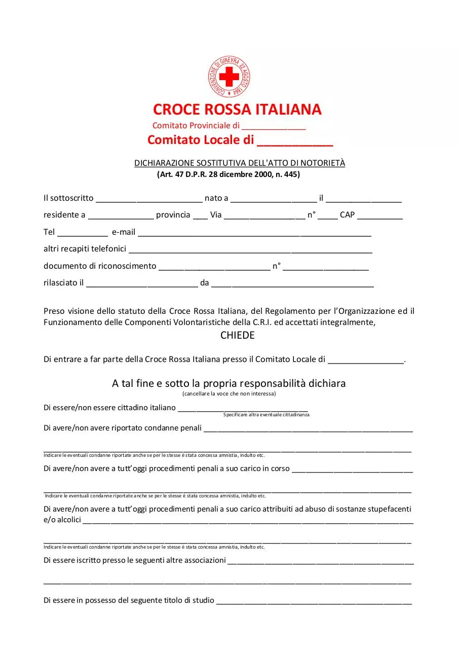 Page 4 of 9, Modulo Iscrizione CRI