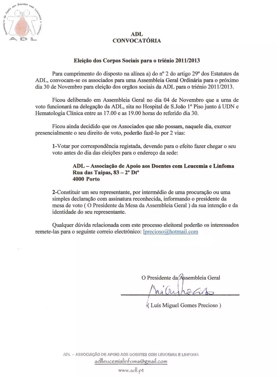 Page 1 of 1, Eleições ADL 2010