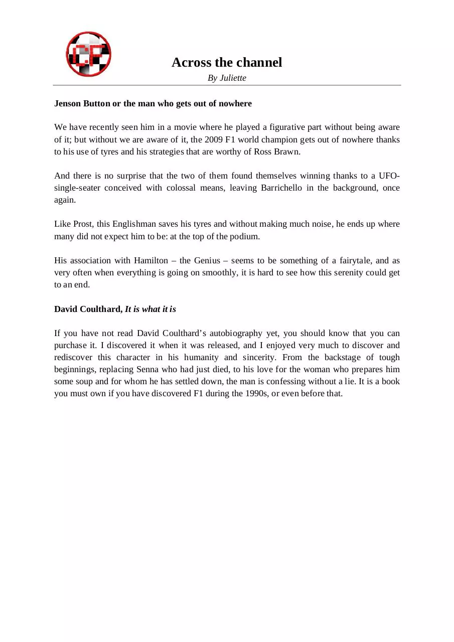 Page 1 of 1, Across the channel