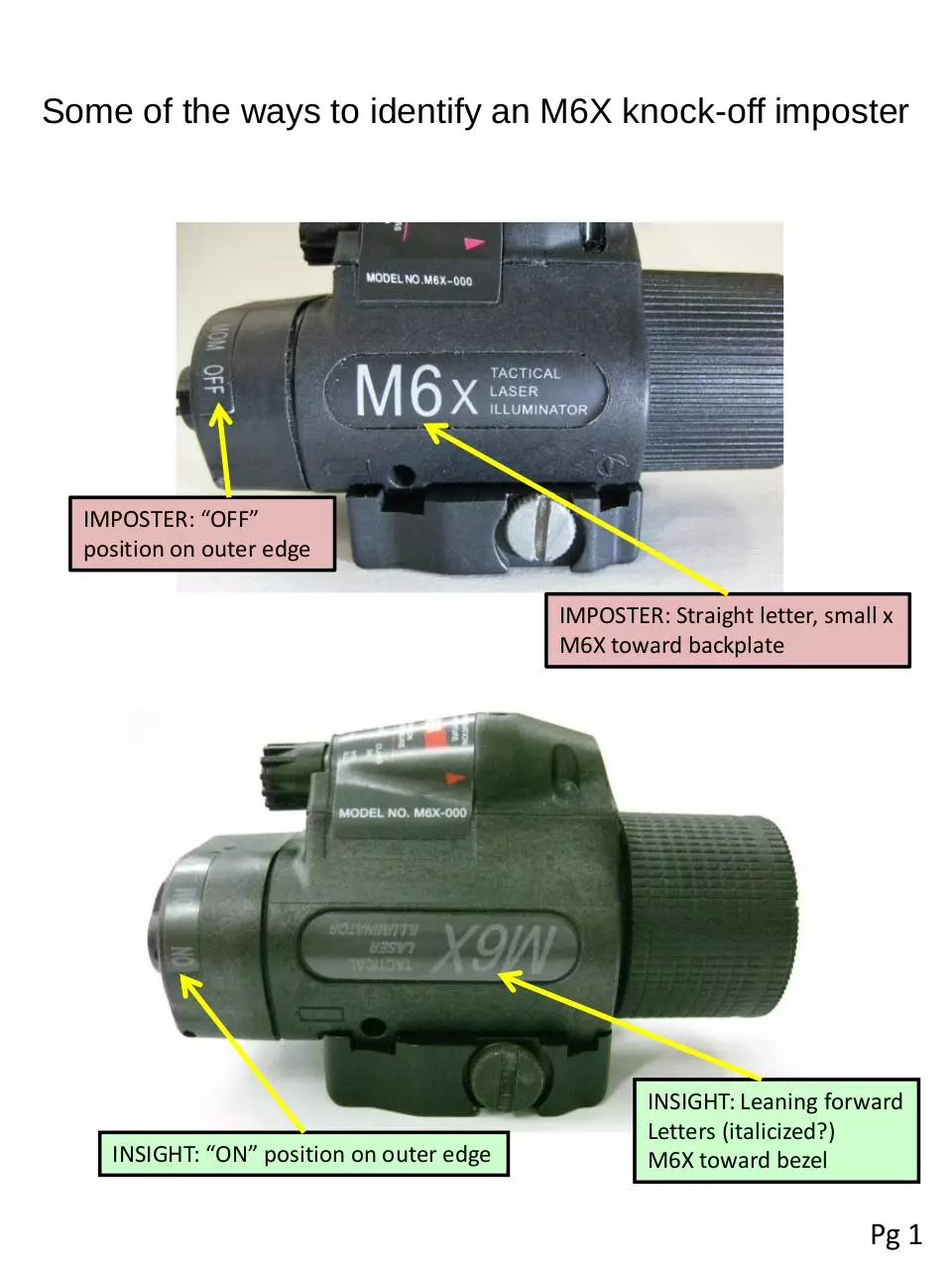Page 1 of 3, M6X Knock Off vs INSIGHT