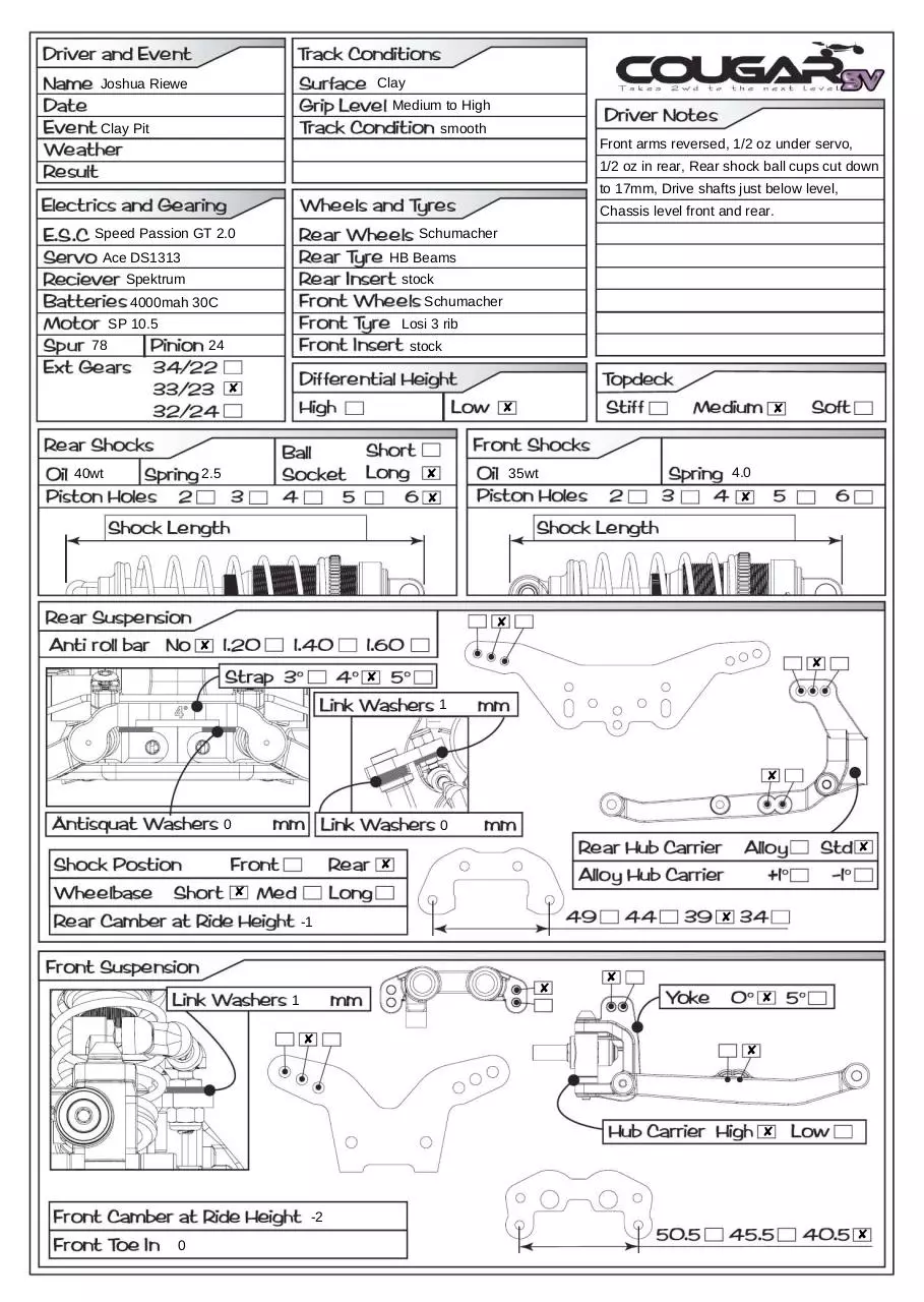 Page 1 of 1, Riewecougarsetup