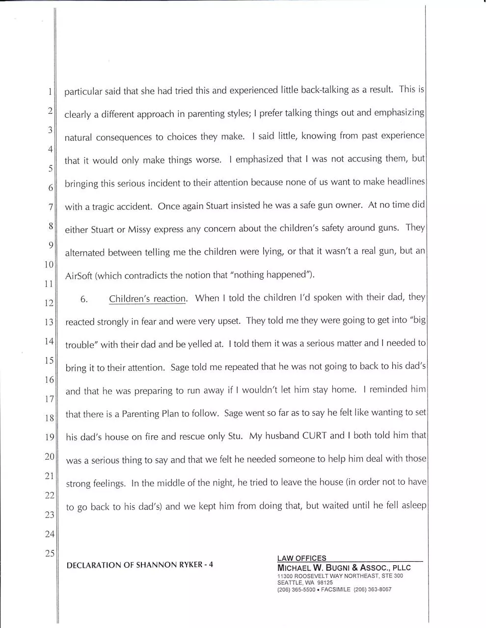 Page 4 of 17, Declaration of shannon ryker