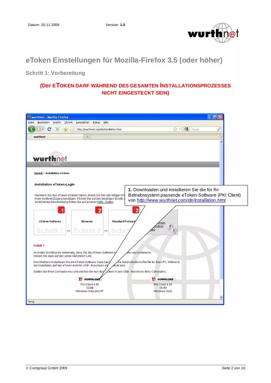 Page 2 of 10, eToken Einstellungen fuer Firefox