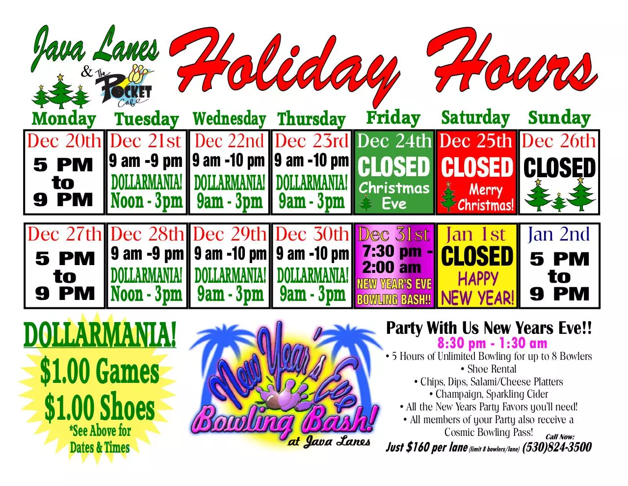 Page 1 of 1, holiday hours xmas