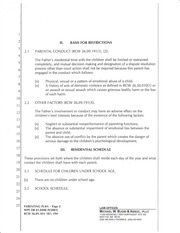 Page 2, Parenting plan proposed