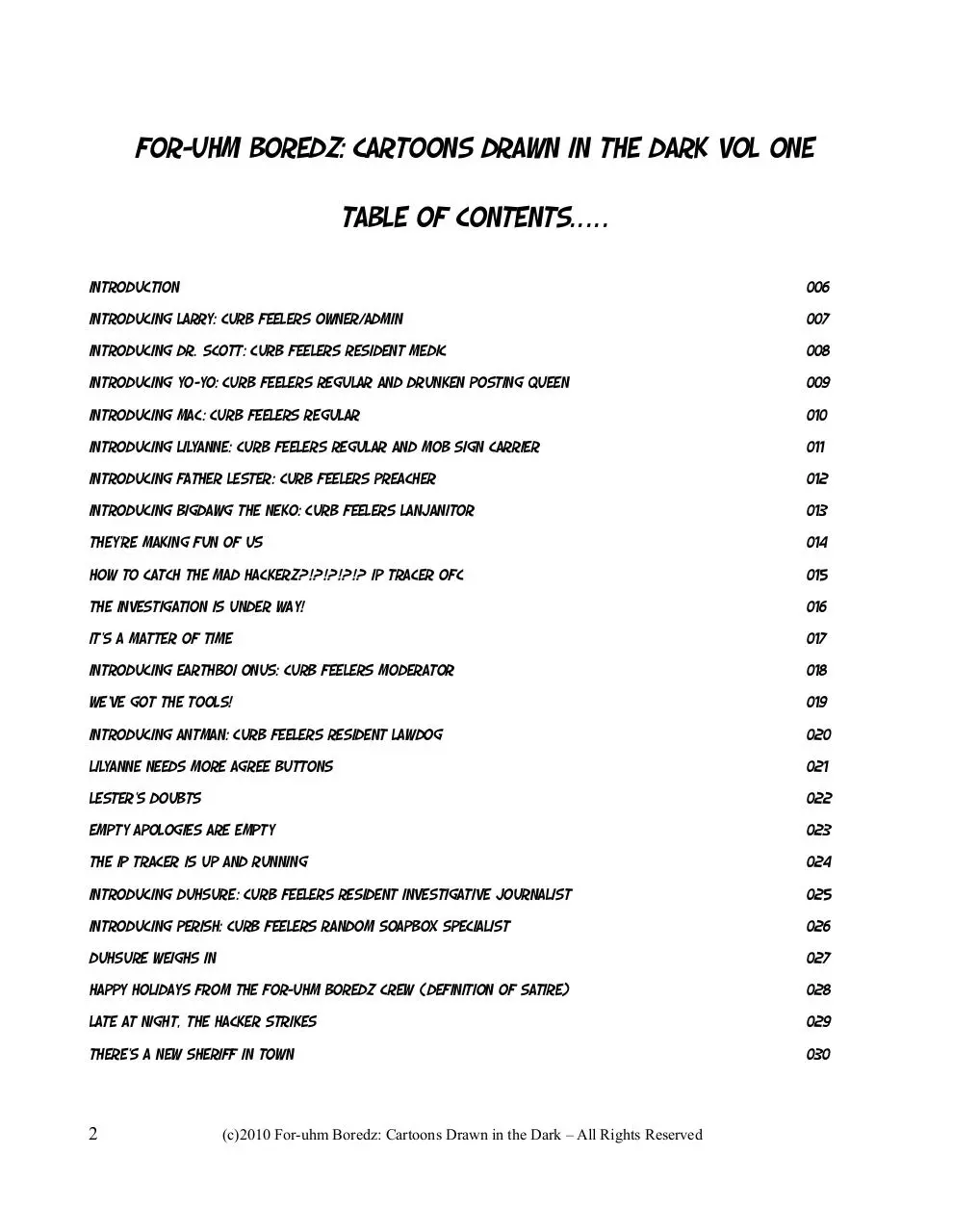 Page 2 of 107, For uhm Boredz Ebook One