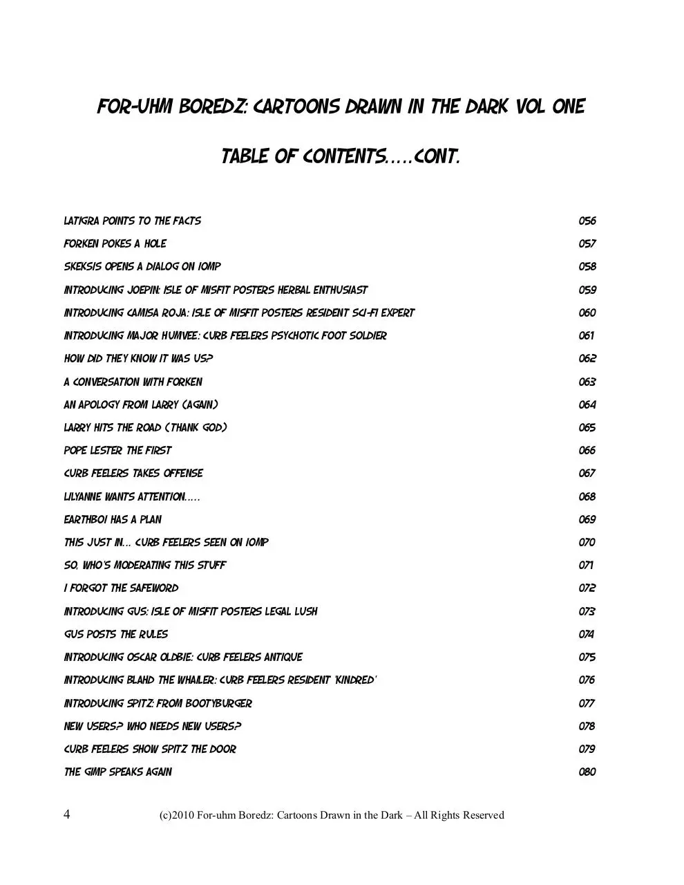 Page 4 of 107, For uhm Boredz Ebook One