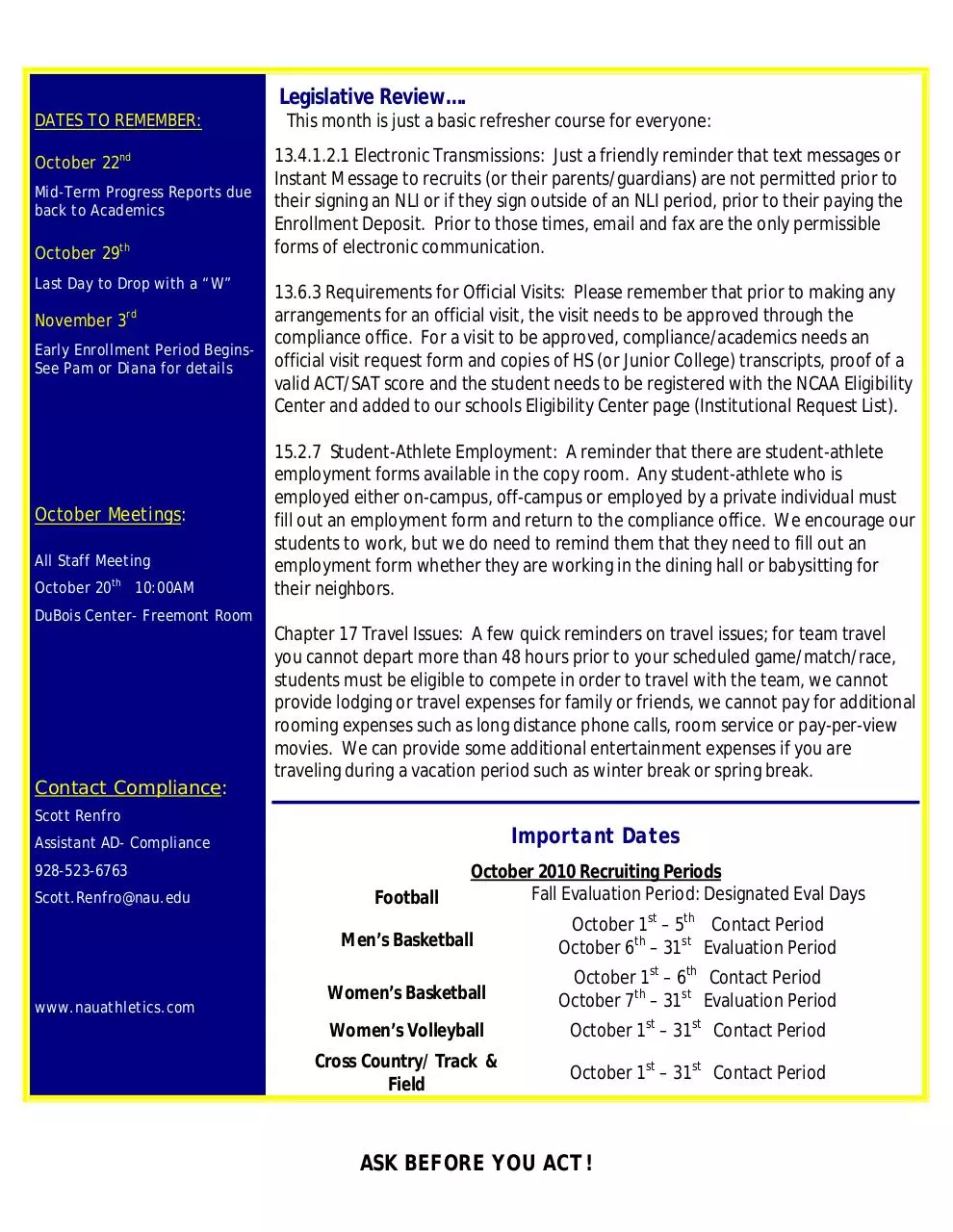 Page 2 of 2, Compliance Monthly October2010