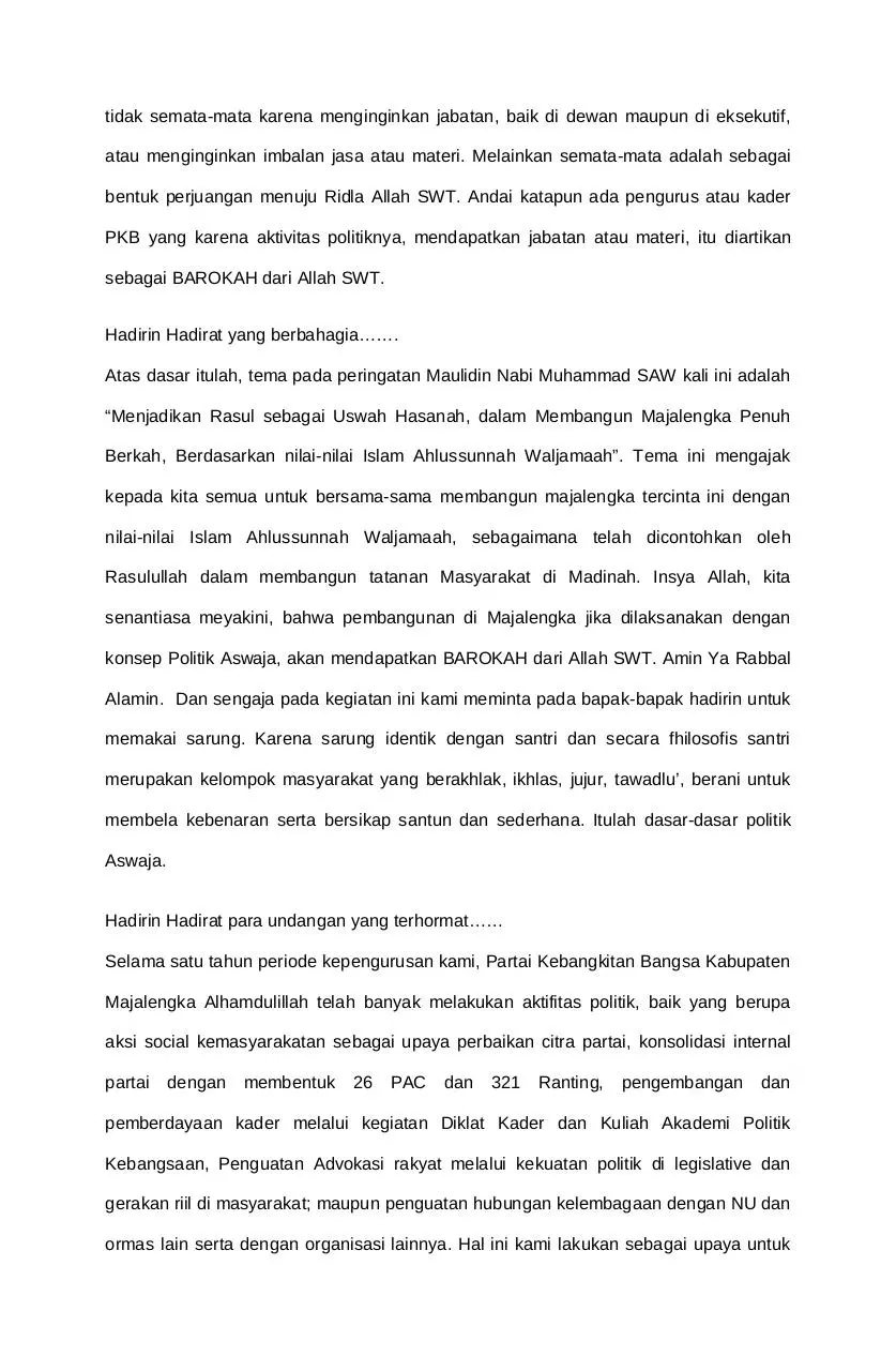 Page 4 of 8, Pidato Ketua DPC acara Maulid Nabi