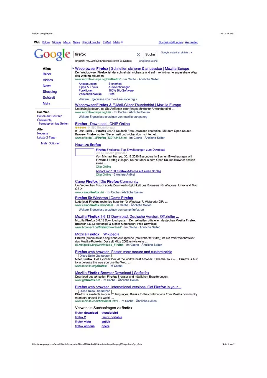 Page 1 of 2, firefox Google Suche Safari FreePDF