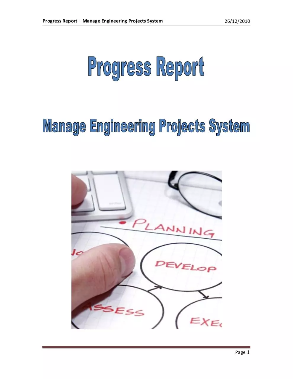 Page 1 of 3, Progress Report 28 12 2010