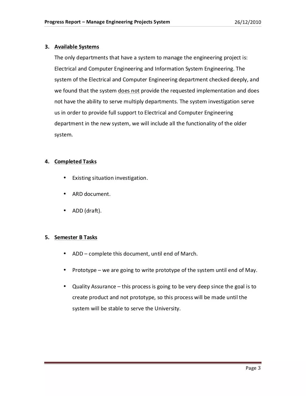 Page 3 of 3, Progress Report 28 12 2010