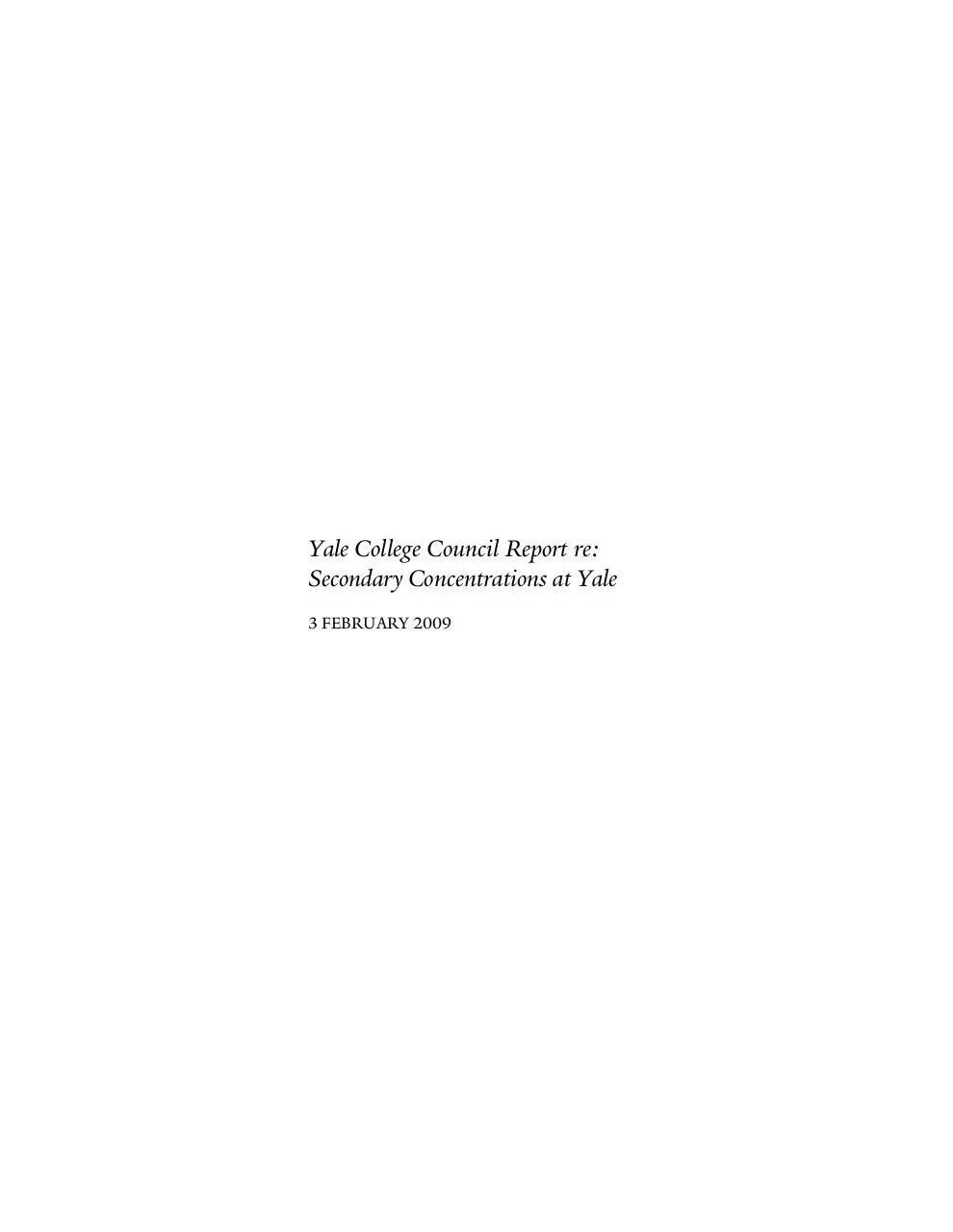 Page 1 of 26, YCC Report re Secondary Concentrations (3 February 2009)