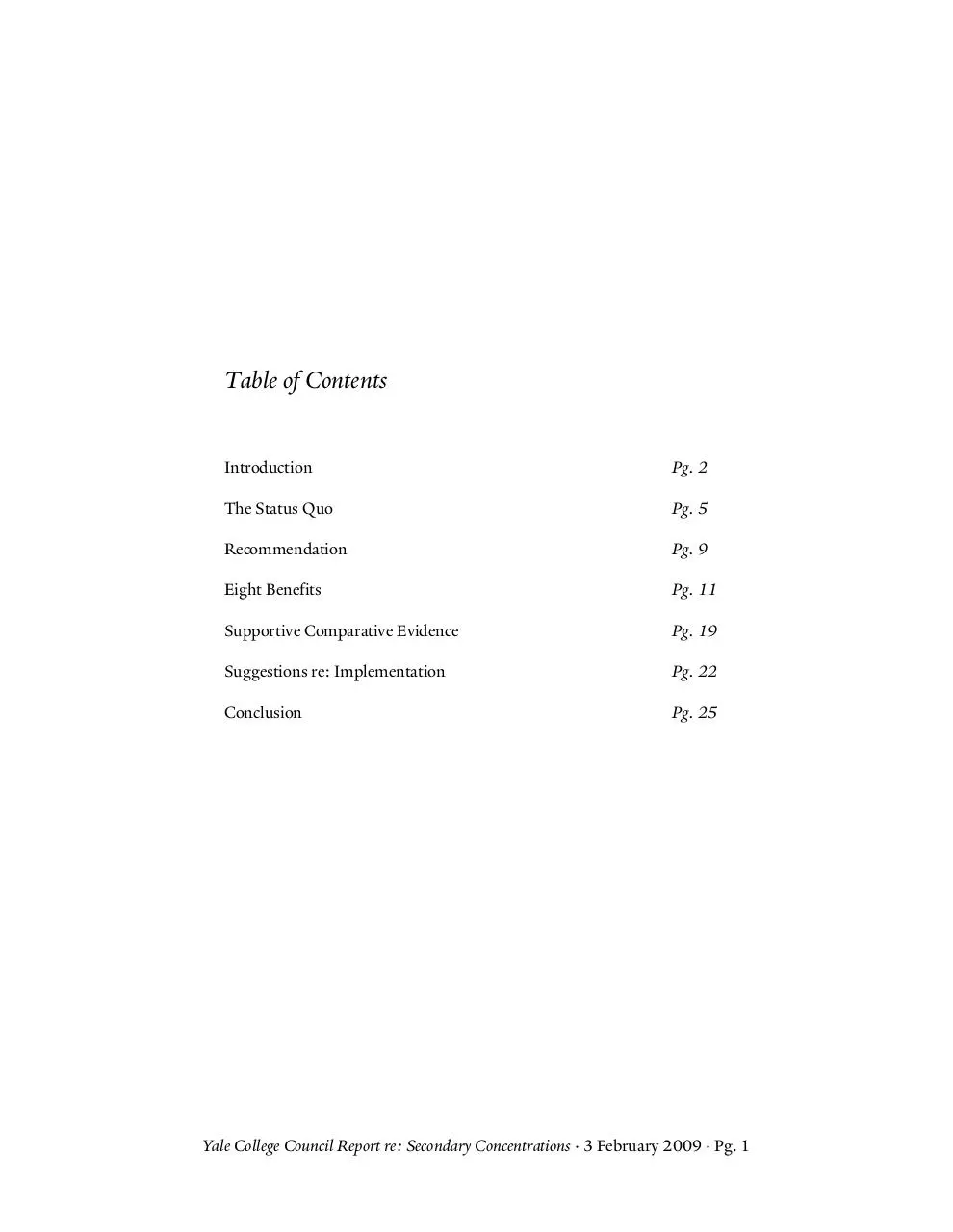 Page 2 of 26, YCC Report re Secondary Concentrations (3 February 2009)