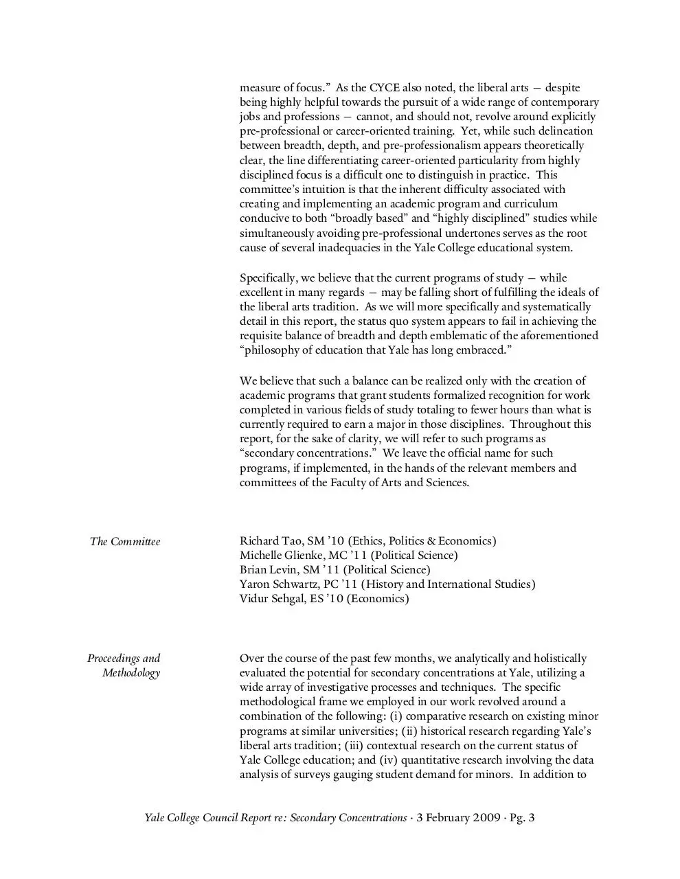 Page 4 of 26, YCC Report re Secondary Concentrations (3 February 2009)