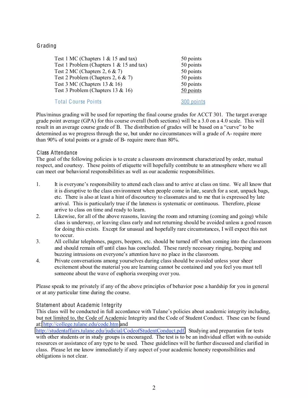 Page 2 of 6, Syllabus ACCN 301 S 2011 J Page