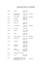 basketball schedule 2010 2011