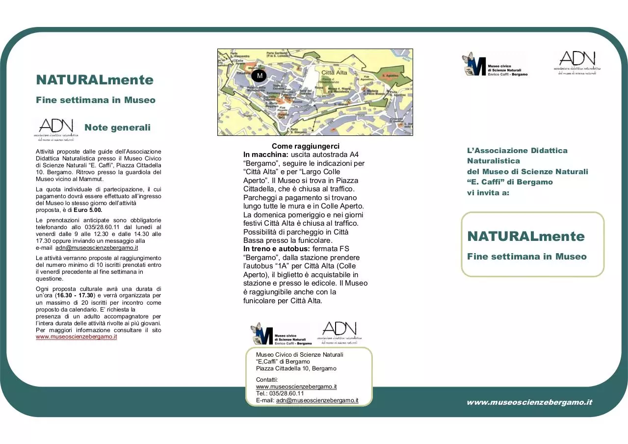 Page 1 of 3, Brochure Fine settimana in Museo