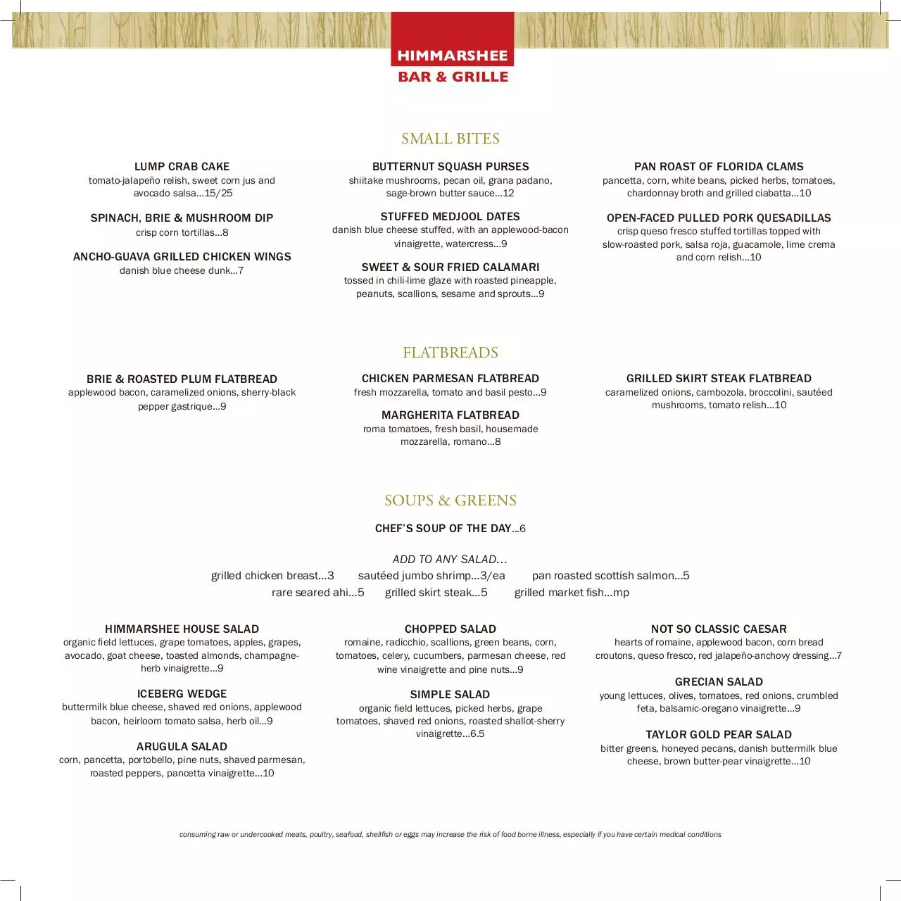 Page 1 of 2, Himmarshee Lunch