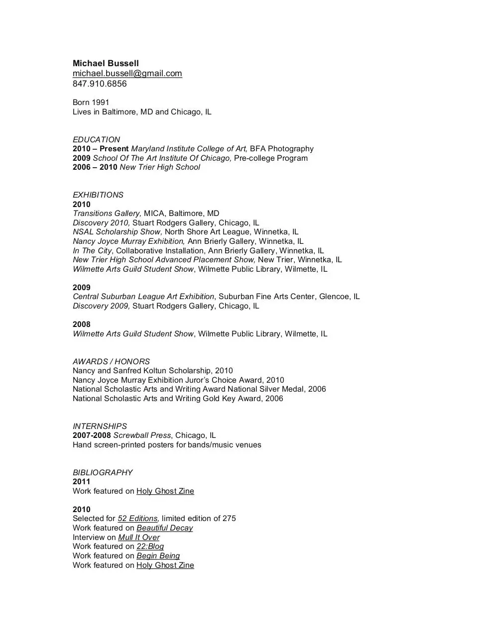 Page 1 of 1, cv
