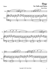 Page 1, Elegy for Cello and Piano
