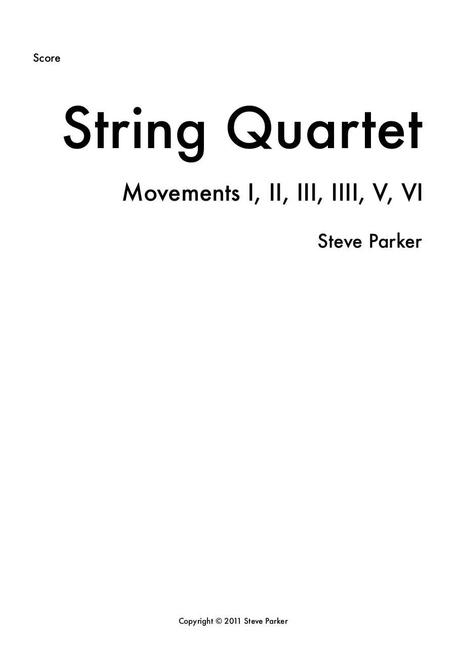 Page 1 of 49, String Quartet I VI