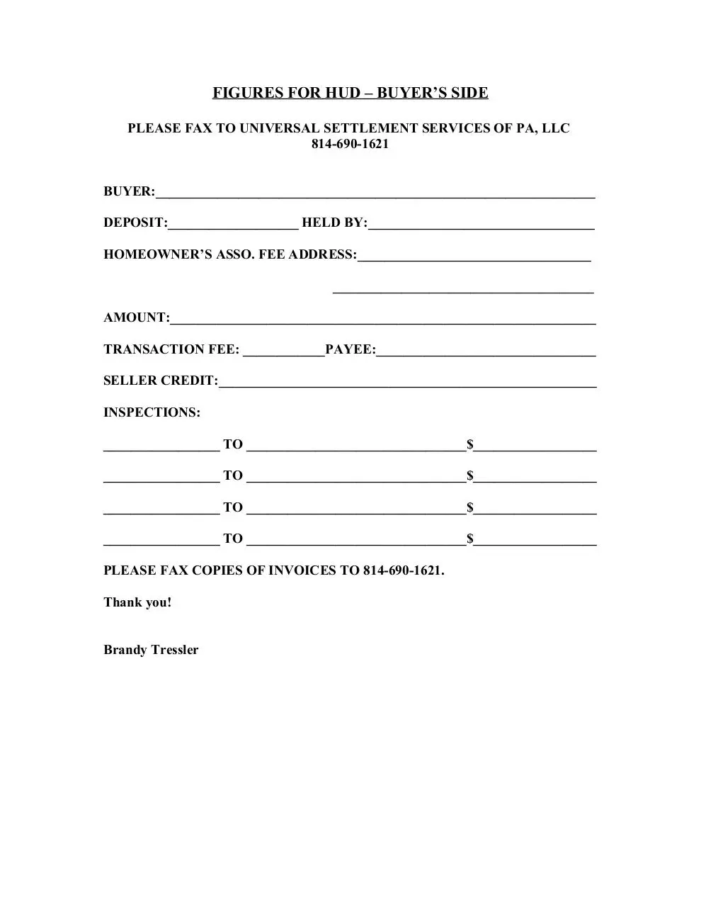 Page 1 of 1, buyers side realtor form