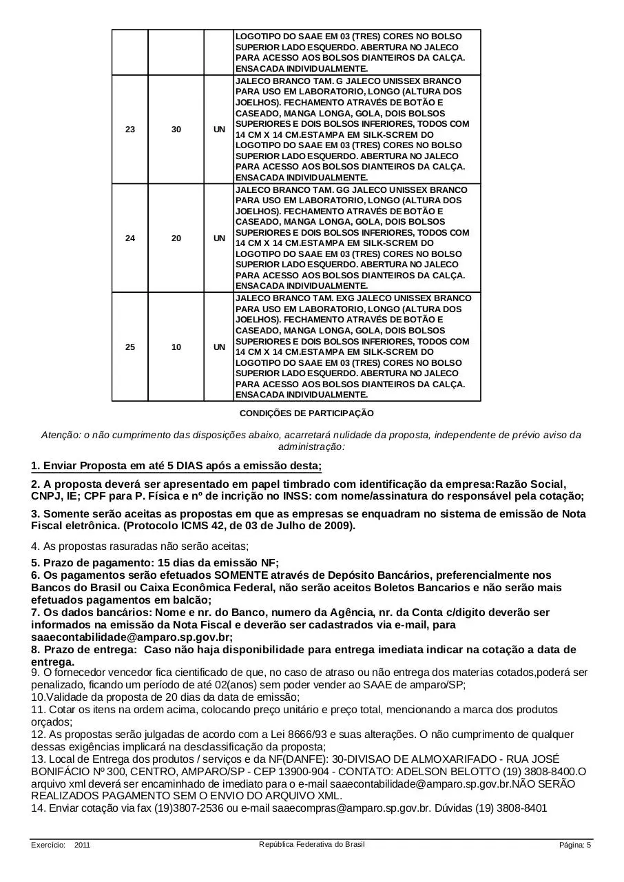 Page 5 of 7, Aquisição de Uniformes