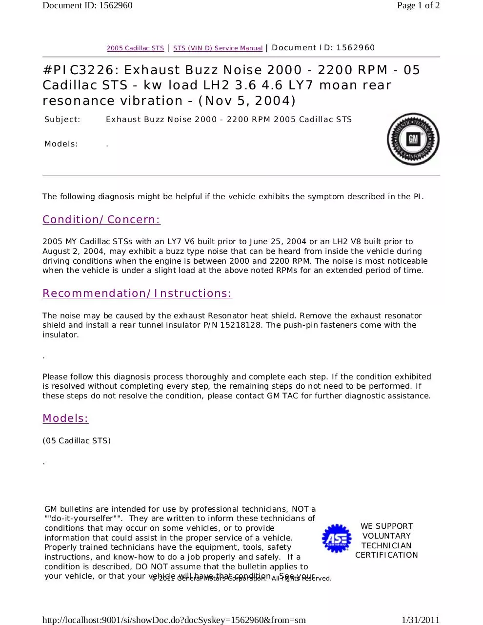 Page 1 of 2, TSB PIC3226