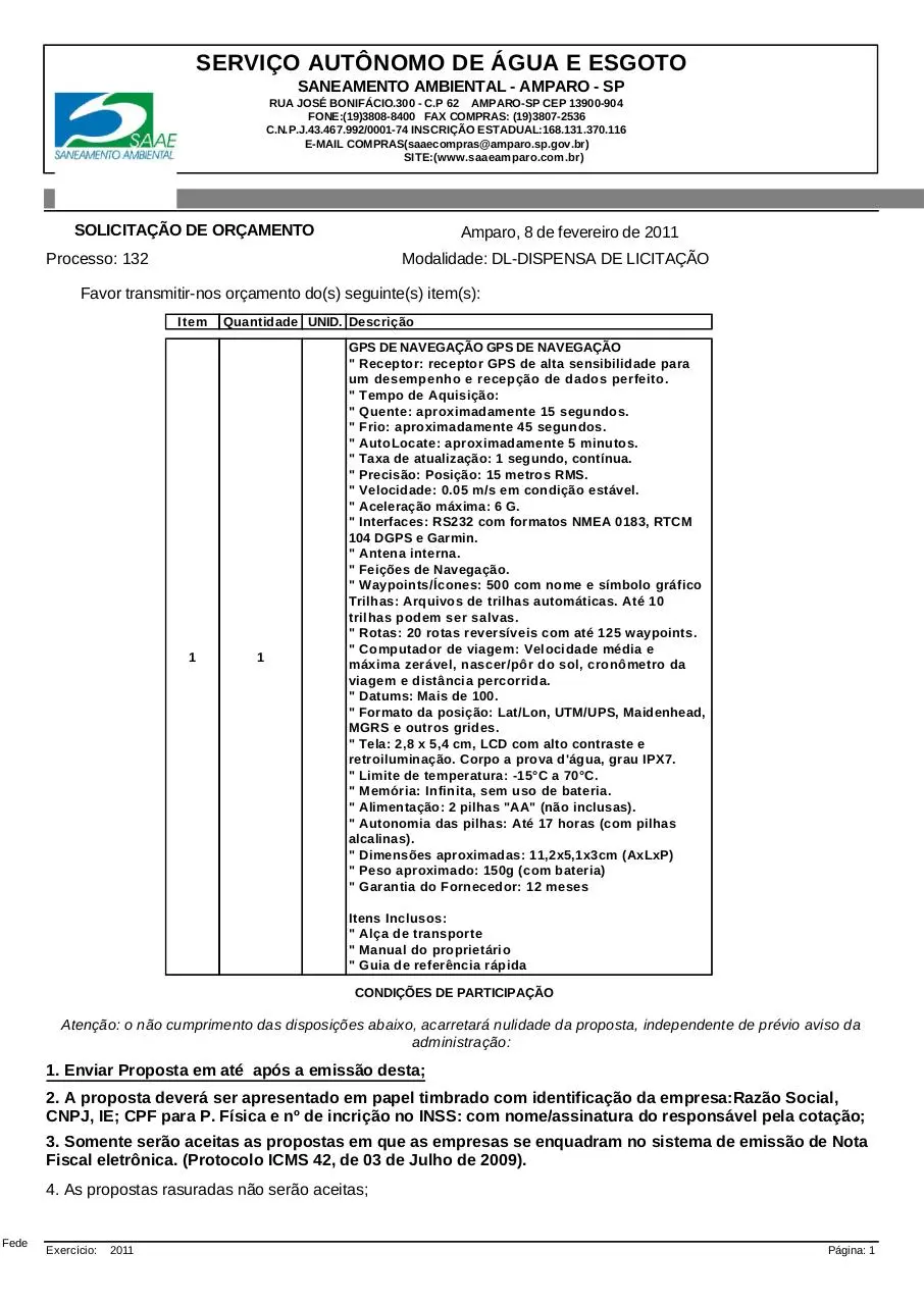 Page 1 of 3, descrição do GPS