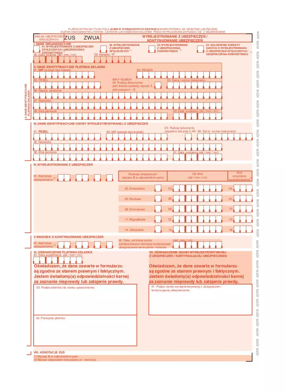 Page 1 of 1, zus zwua