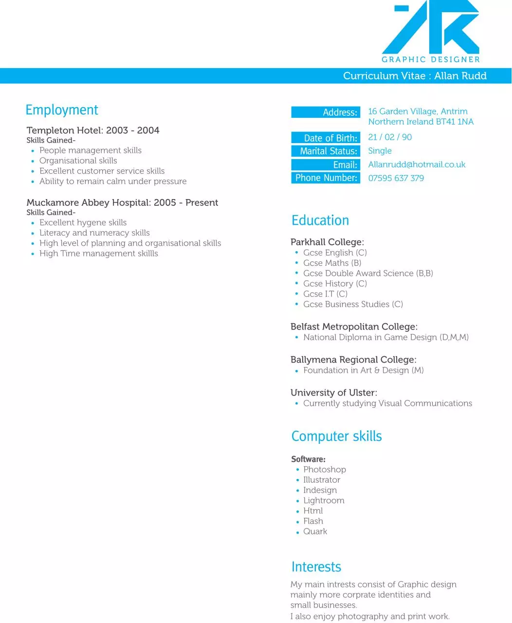 Page 1 of 1, cv