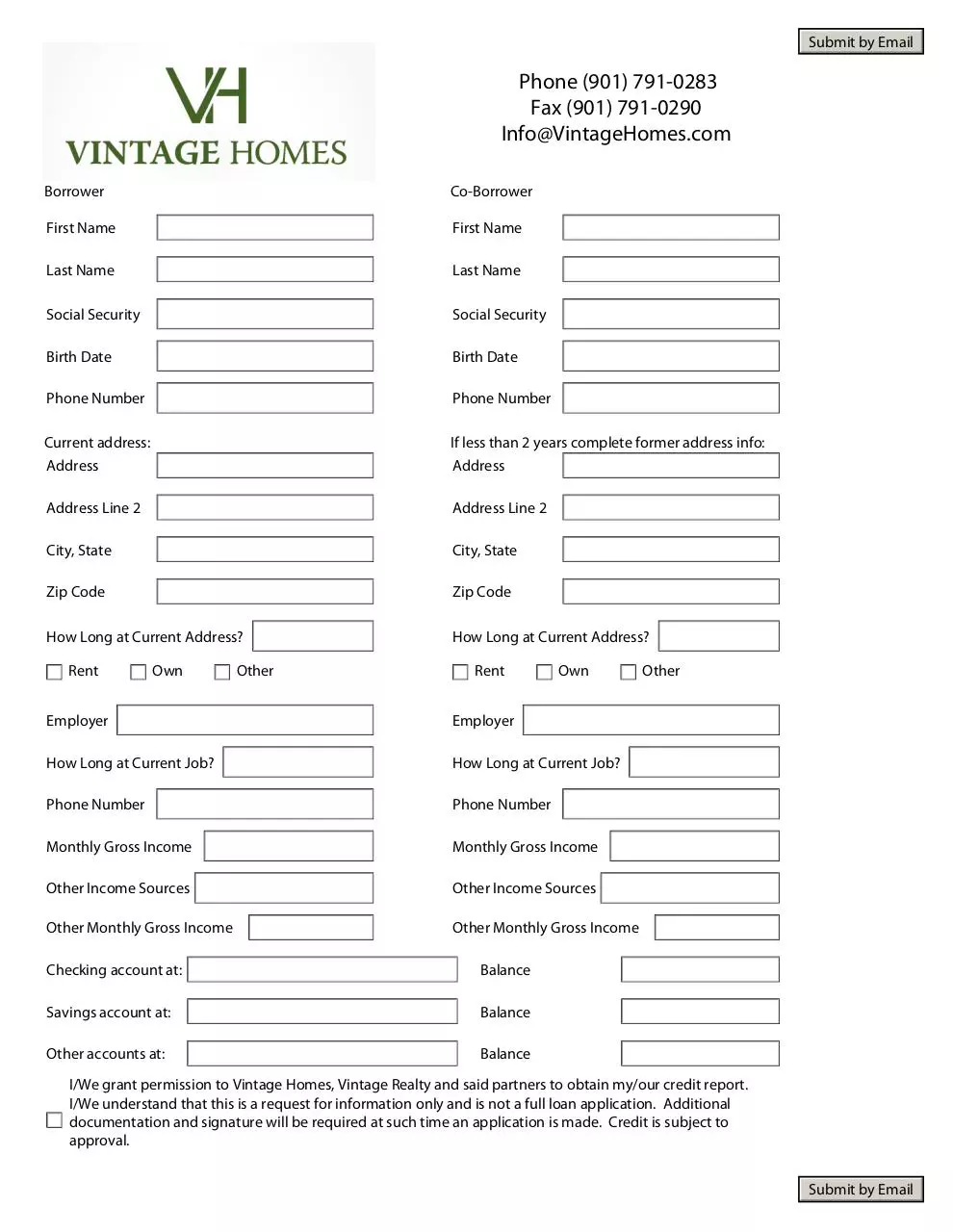 Page 1 of 1, Vintage Homes Pre Qualification2.4