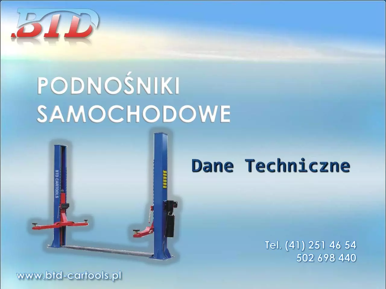 Page 1 of 13, PODNOŚNIKI SAMOCHODOWE BTD