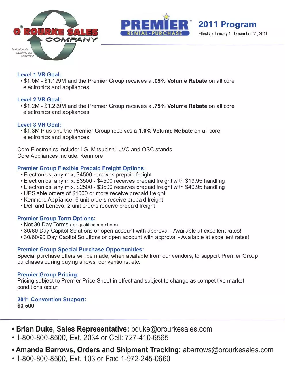 Page 1 of 1, Orourke 2011 Program