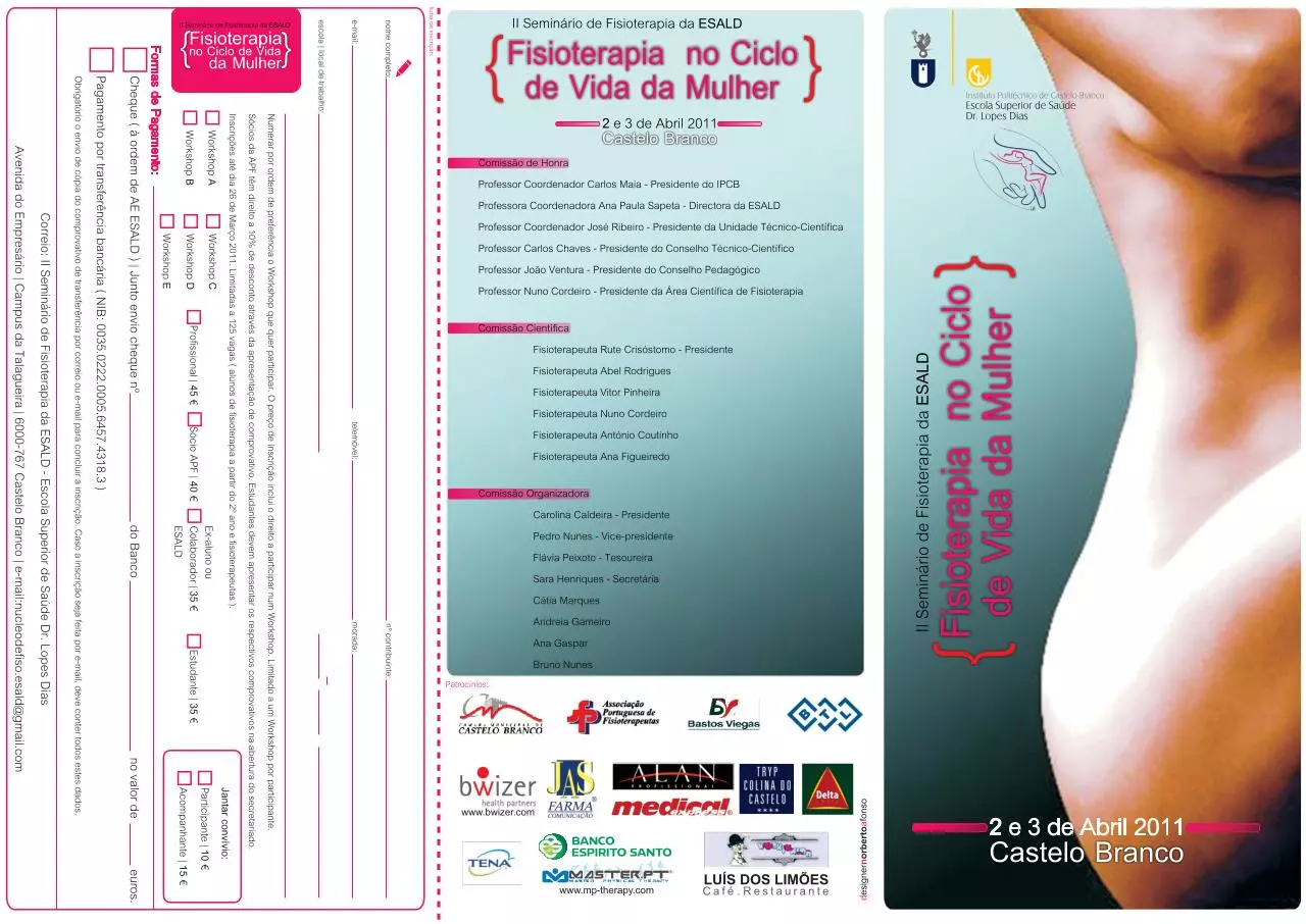 Page 1 of 2, Panfleto II Seminário Fisioterapia ESALD
