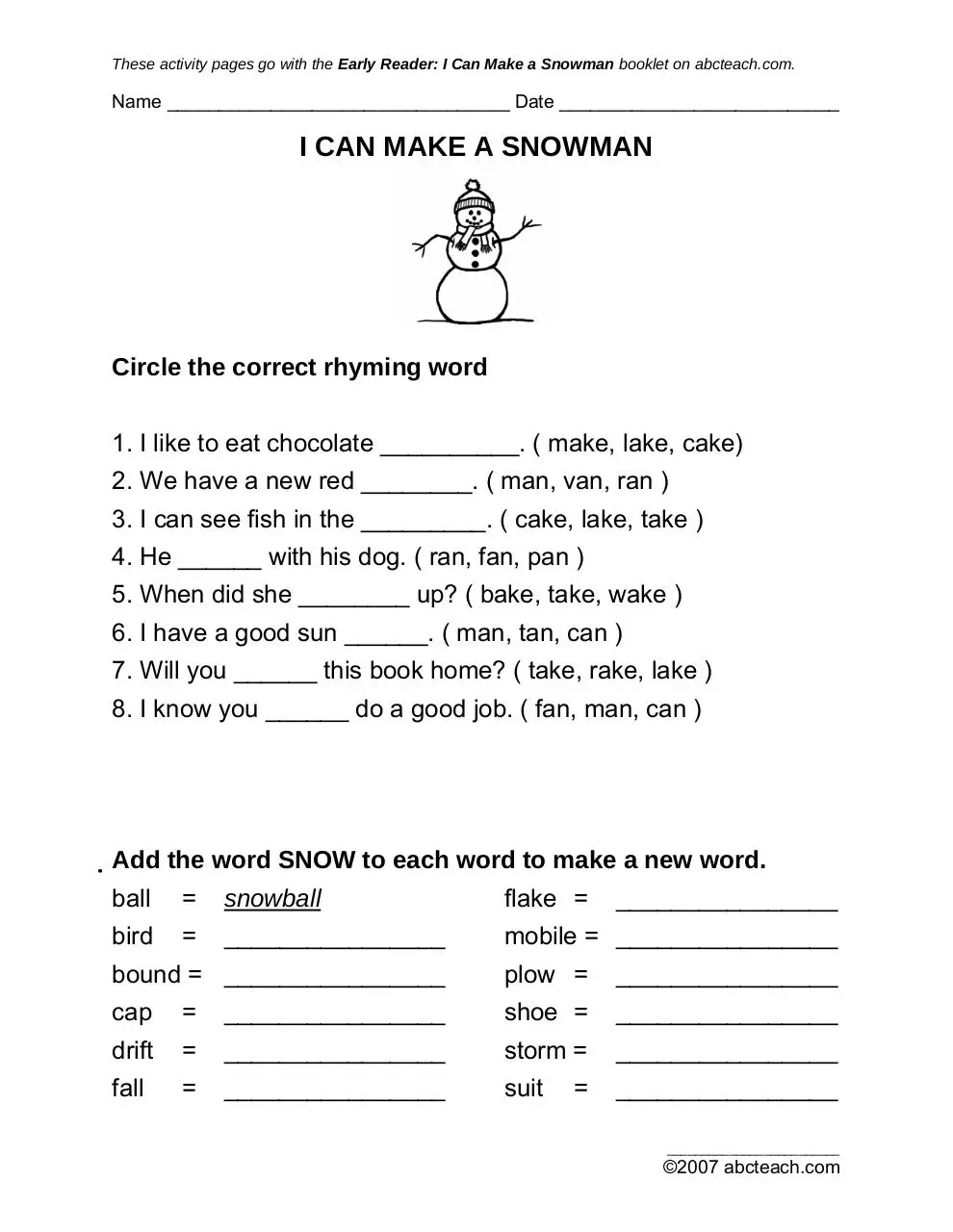Page 3 of 5, activity cansnowman primary