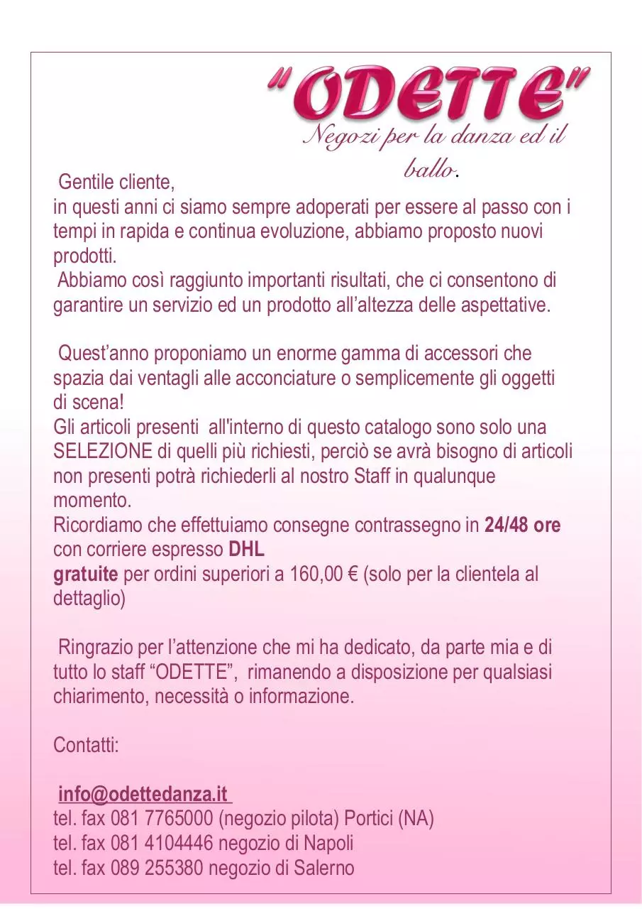 Page 2 of 20, catalogo accessori ODETTE